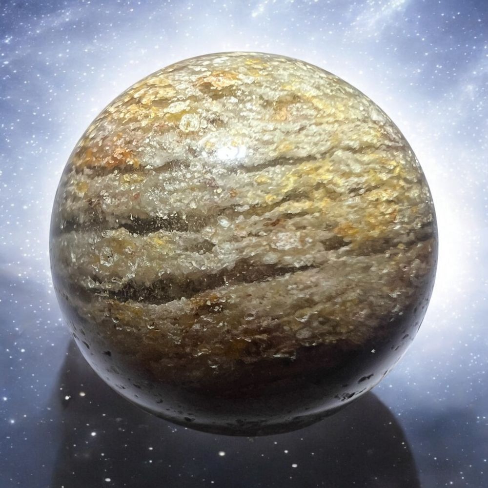 Thousand Layer‎ Quartz Lodolite Mini Sphere Marble Meditation Healing Stone